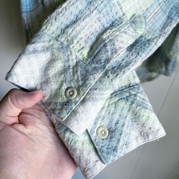 Rails Brady Long Sleeve Button Up Plaid Shirt in Sage Green Yellow Lemon Size XS - Picture 5 of 10